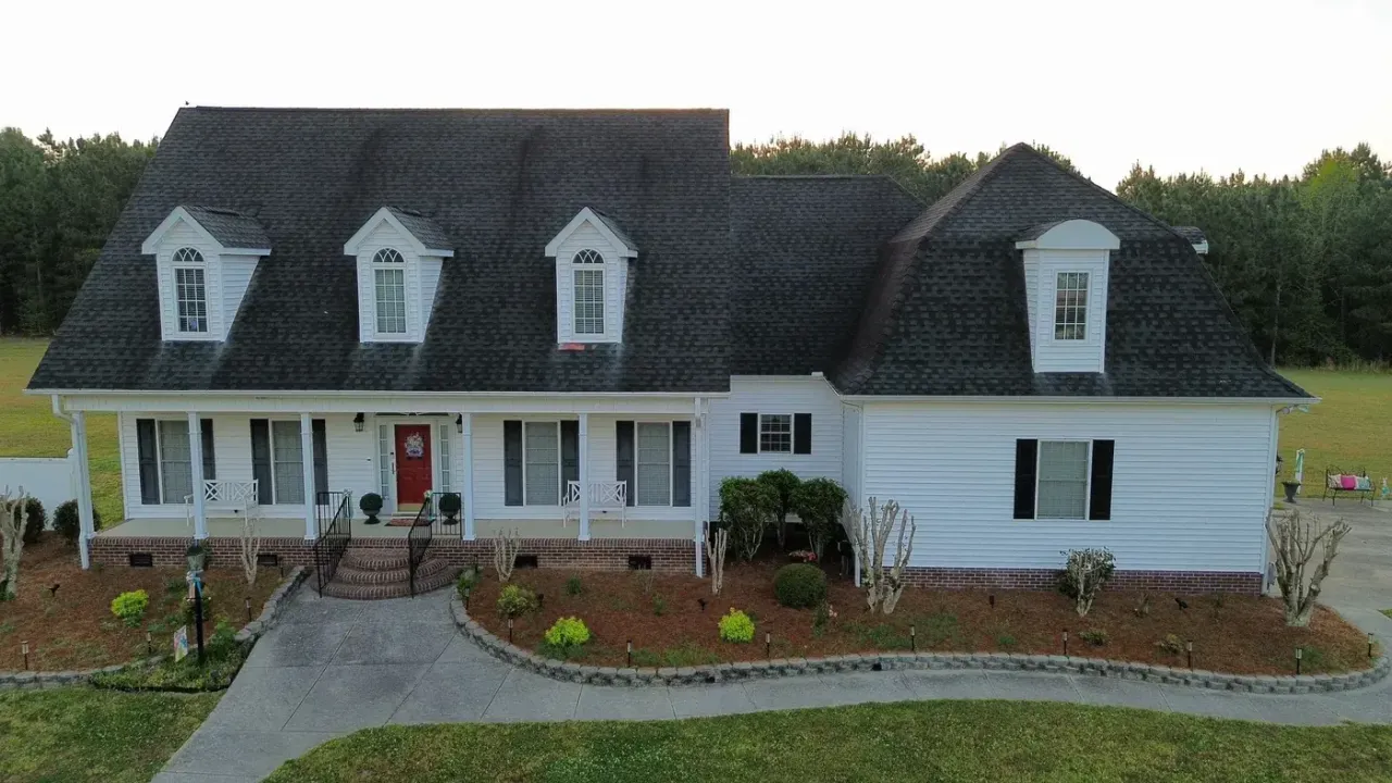Roof on C P Stewart Rd in Lillington, NC before the roof replacement