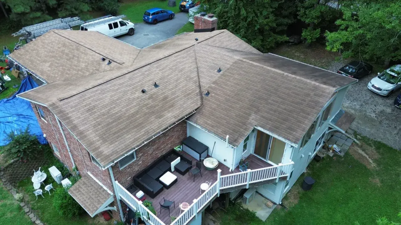 Roof on Campbell Rd in Raleigh, NC before the roof replacement
