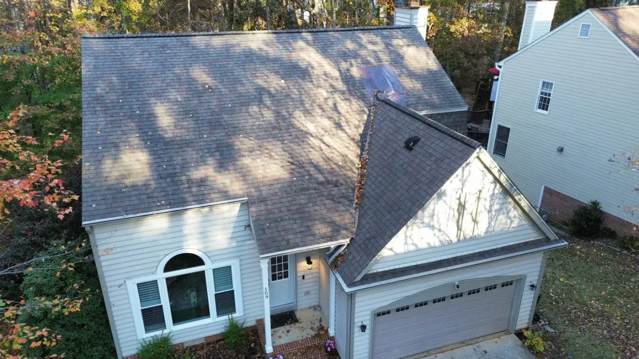 Roof on Catherwood Pl in Cary, NC before the roof replacement