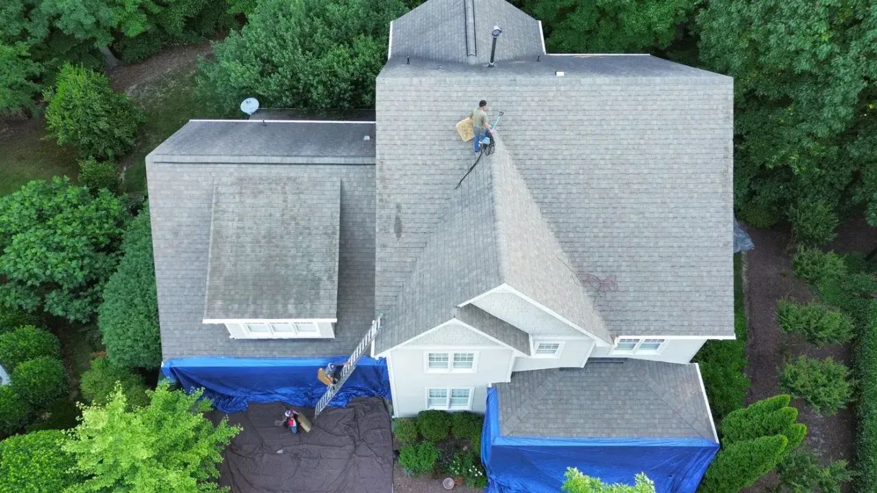 Roof on Chesterfield Dr in Cary, NC before the roof replacement