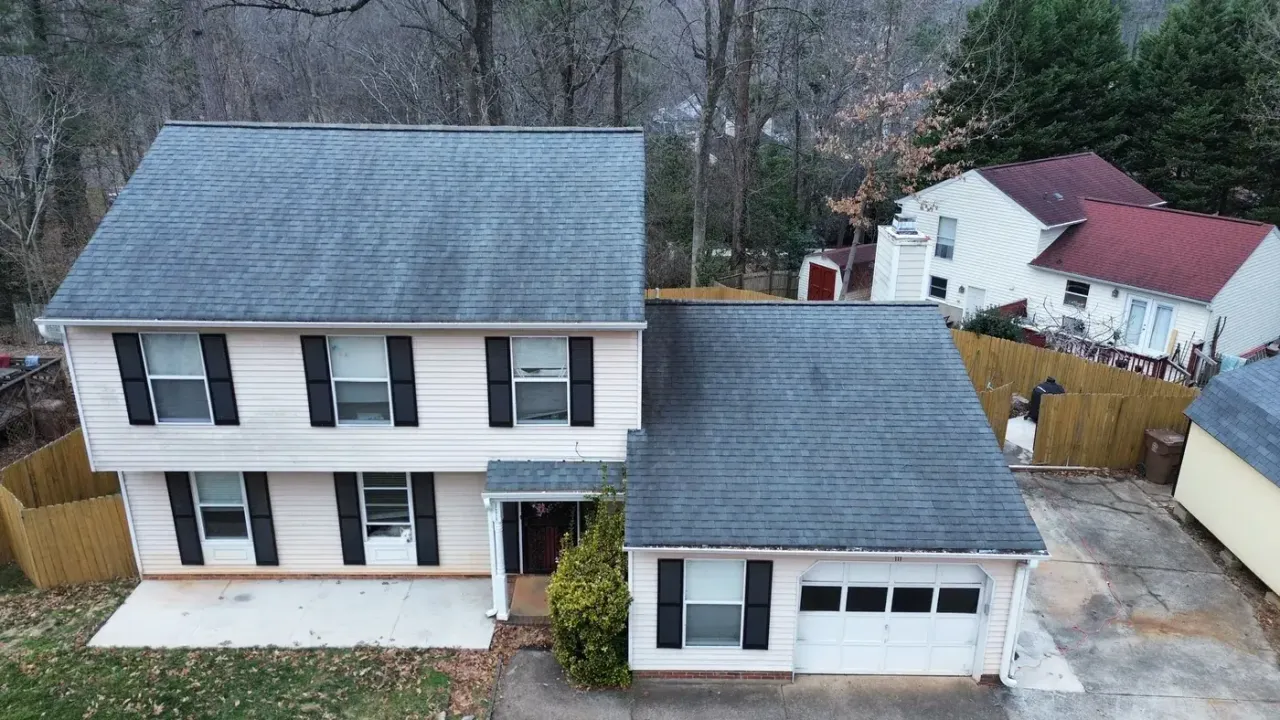 Roof on Chevis Dr in Cary, NC before the roof replacement