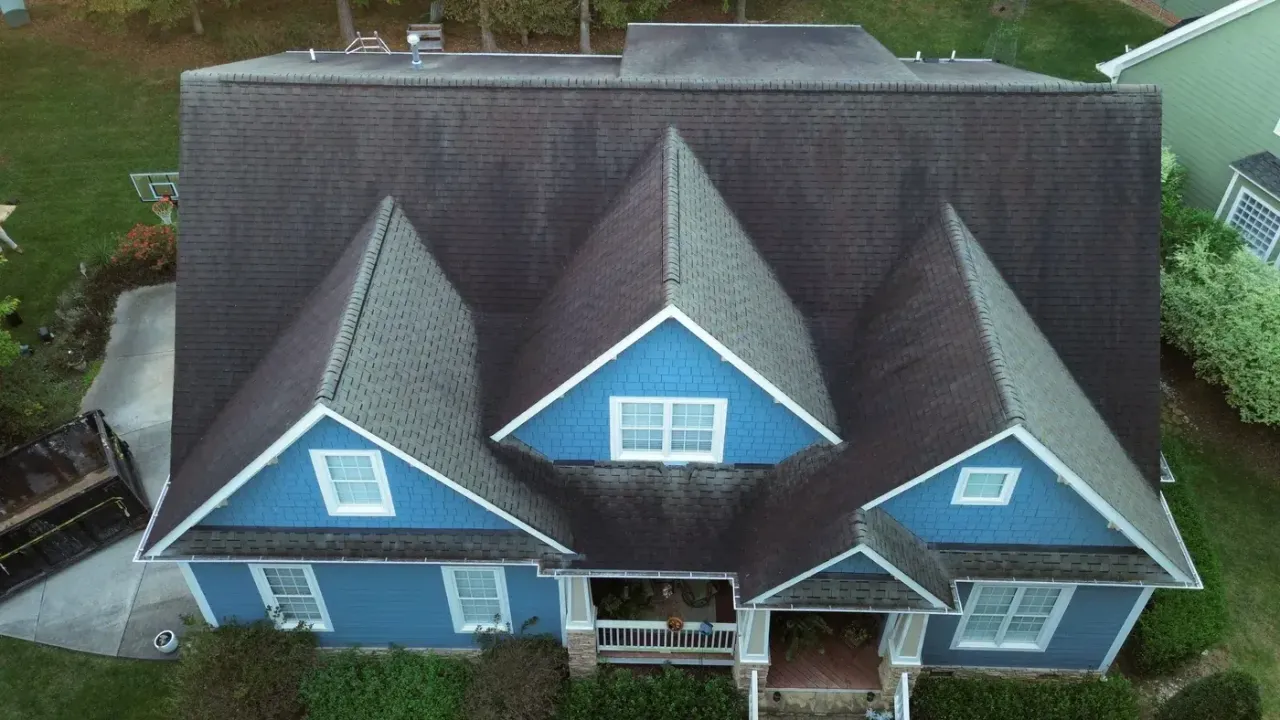 Roof on Chrismill Ln in Holly Springs, NC before the roof replacement