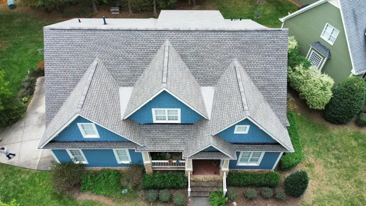 Roof on Chrismill Ln in Holly Springs, NC after the roof replacement