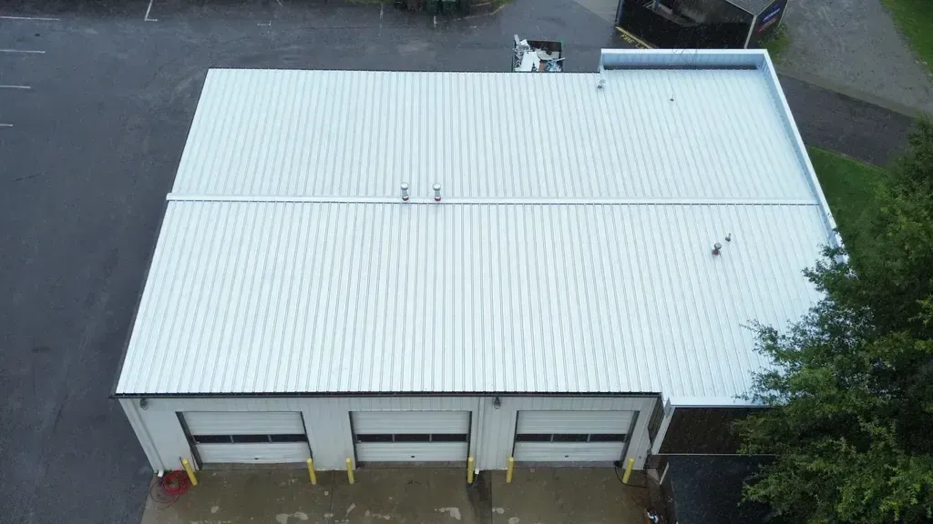Standing seam metal roof installed on a commercial building in North Carolina