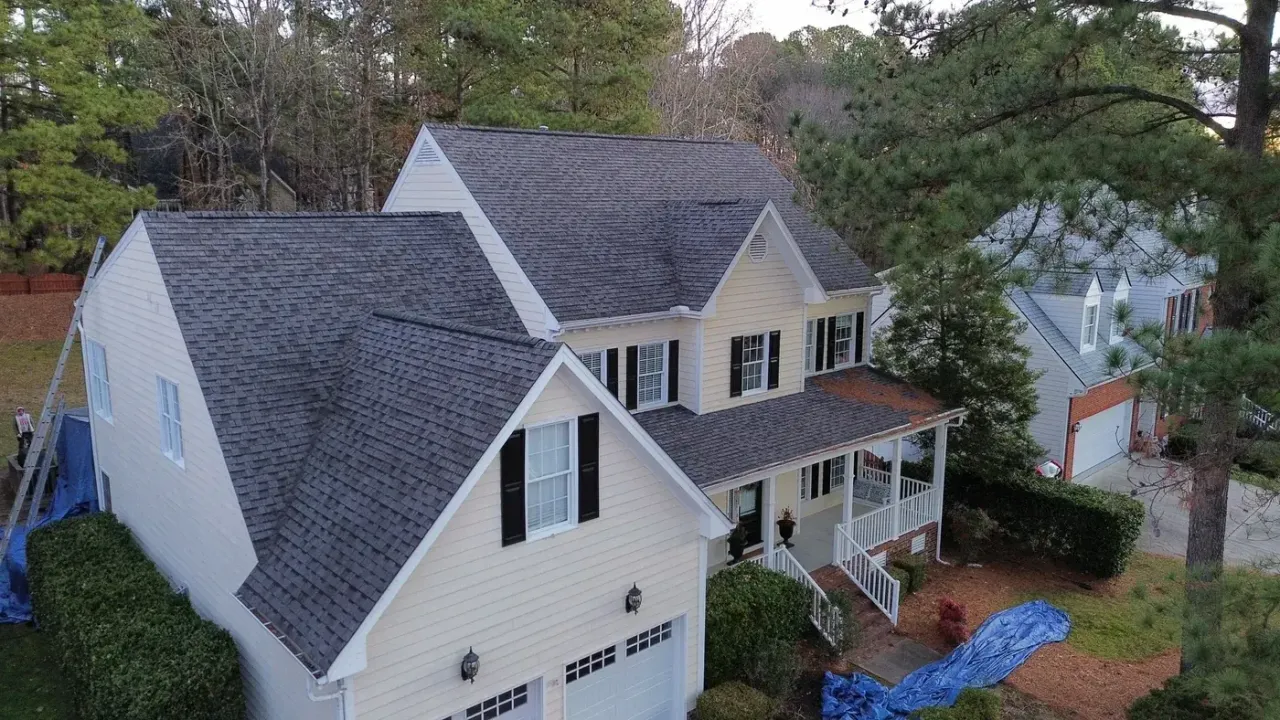 Roof on Council Gap in Cary, NC before the roof replacement