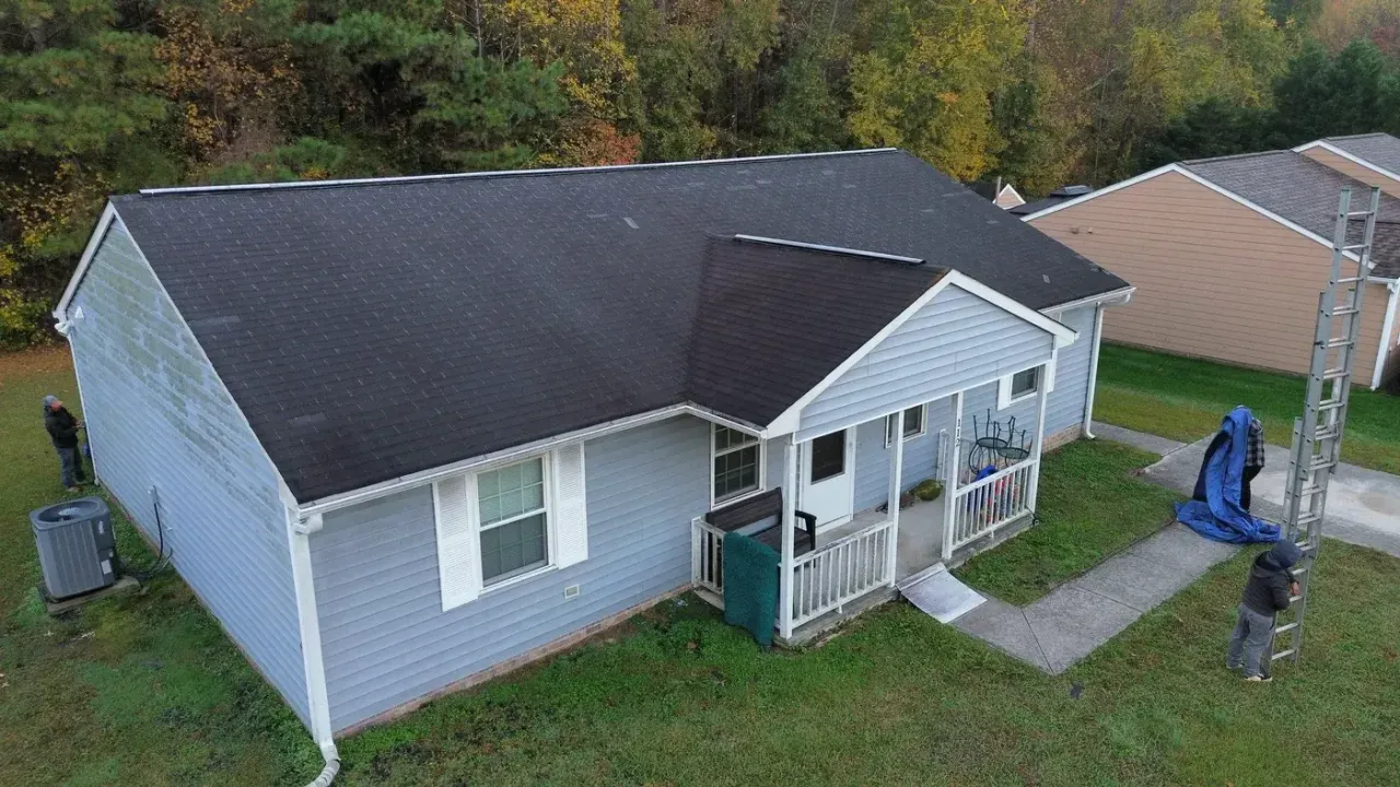 Roof on Deep Forest Dr in Durham, NC before the roof replacement