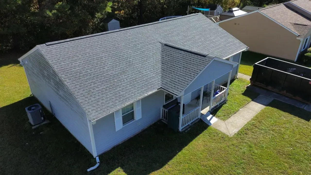 Roof on Deep Forest Dr in Durham, NC after the roof replacement