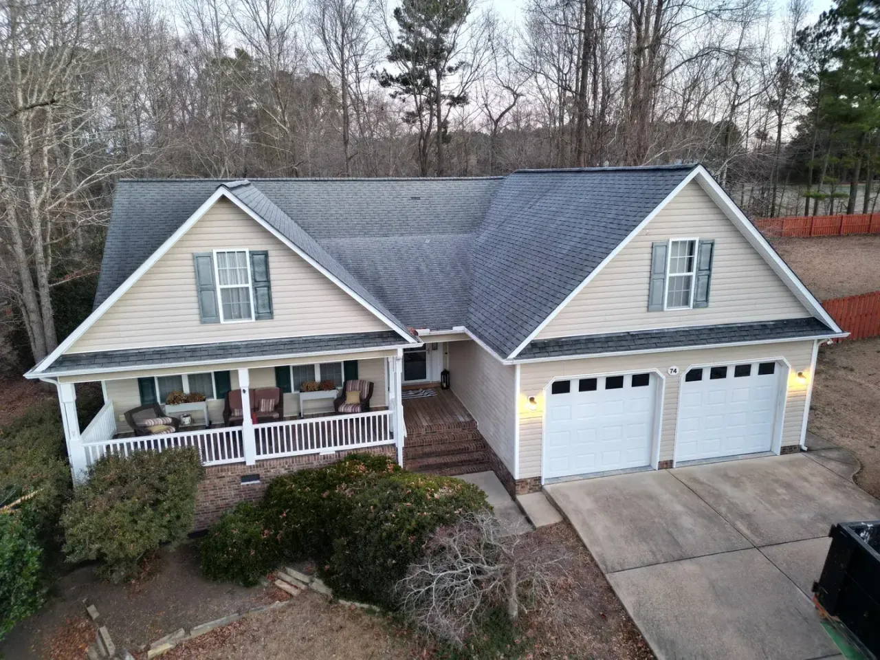 Roof on Eagle Point Ln in Clayton, NC before the roof replacement