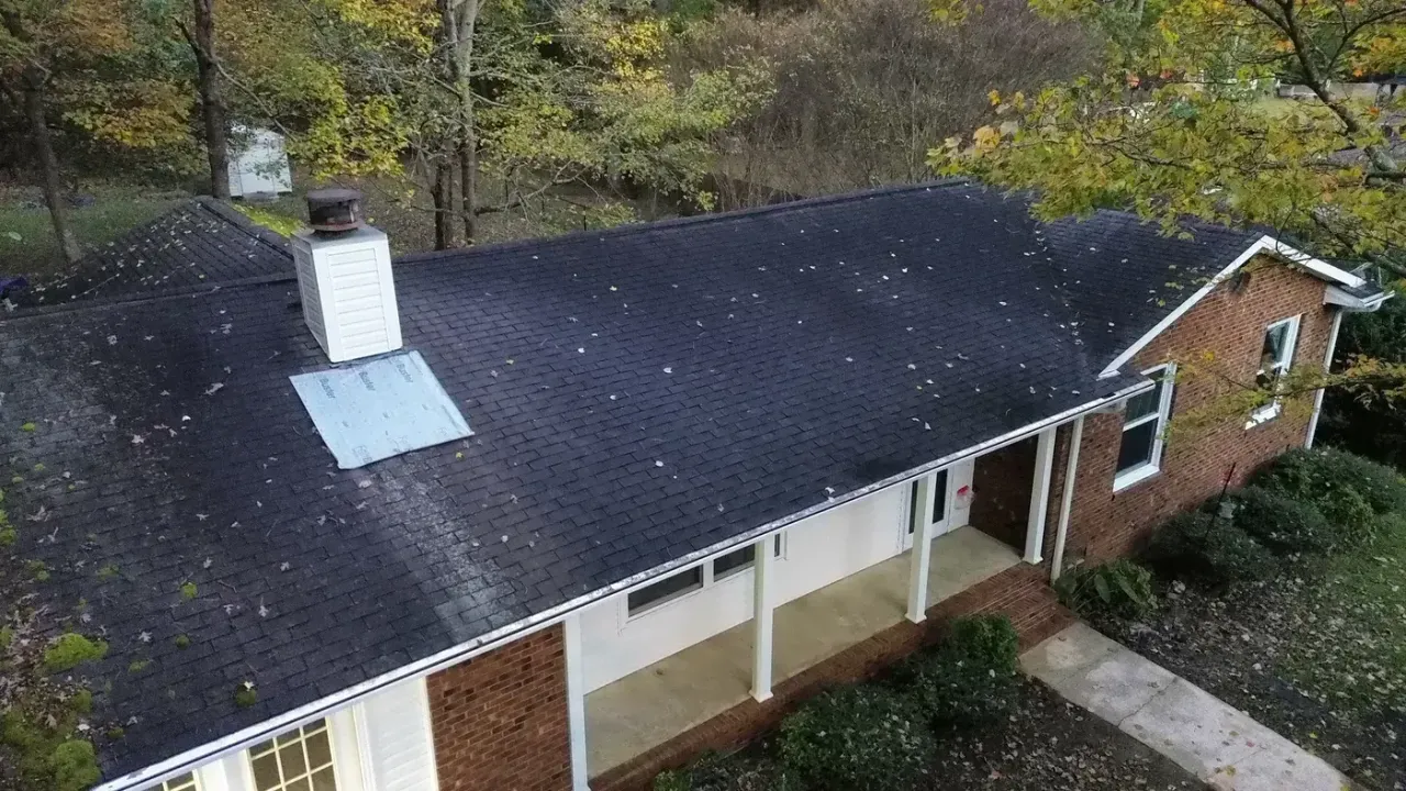 Roof on Englewood Dr in Apex, NC before the roof replacement