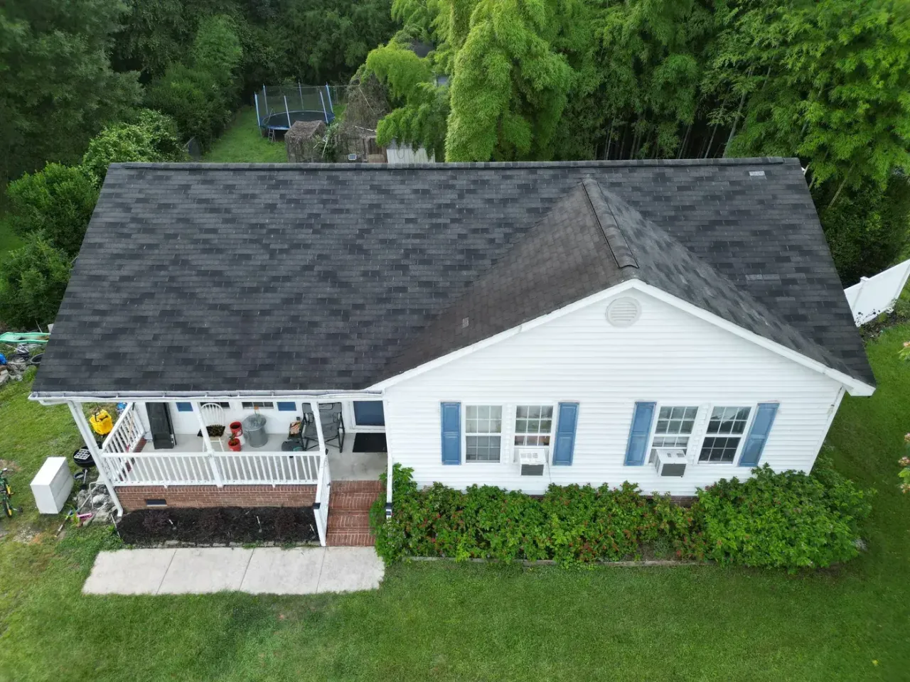 Roof on Fawn Ct in Angier, NC before the roof replacement