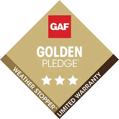 GAF Golden Pledge Warranty badge