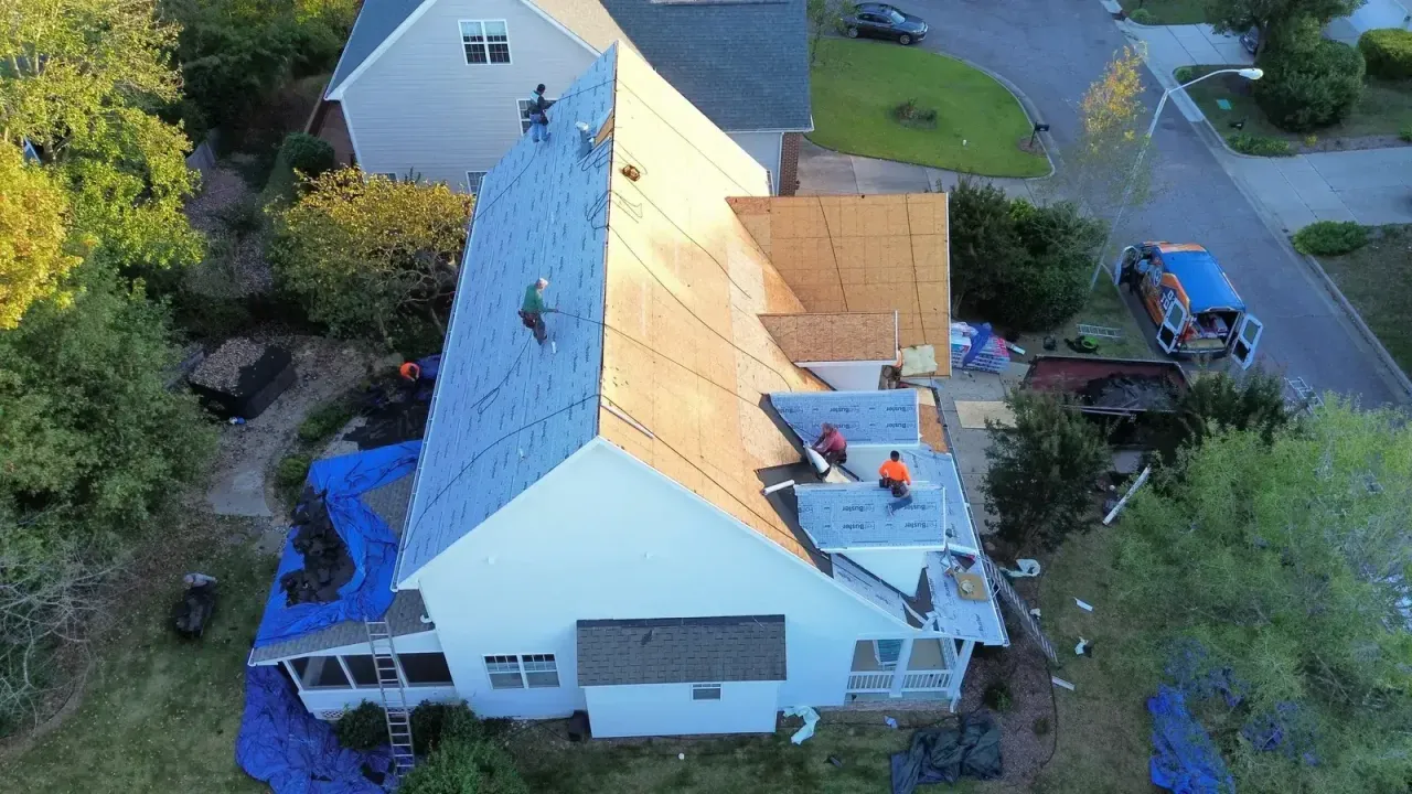 Roof on Gravel Brook Ct in Cary, NC before the roof replacement