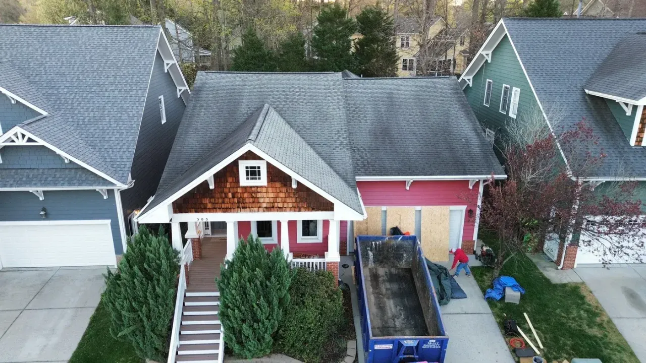 Roof on Homegate Cir in Apex, NC before the roof replacement