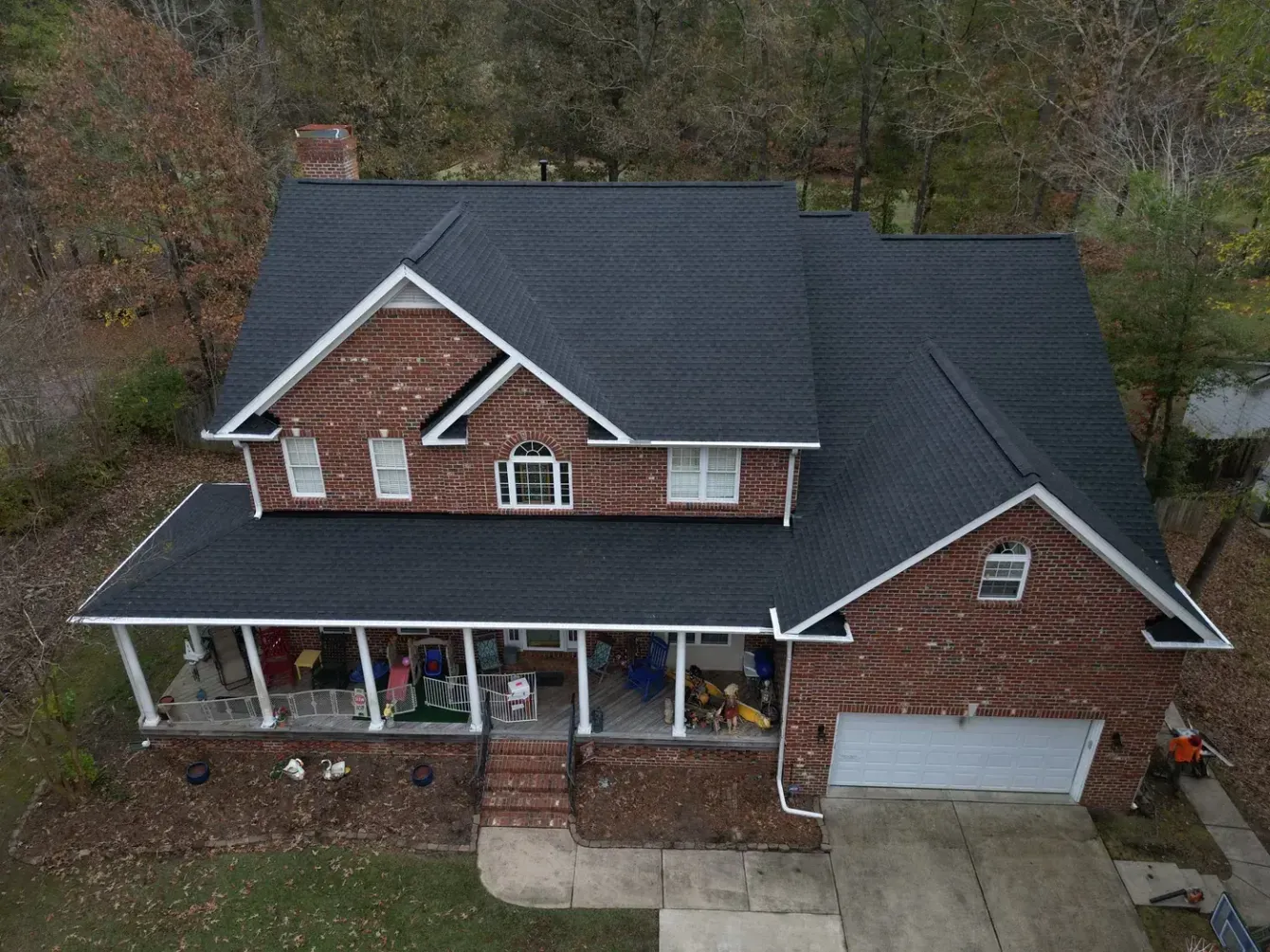 Completed GAF Timberline HDZ Charcoal roof replacement at Keith Hills Rd, Lillington NC