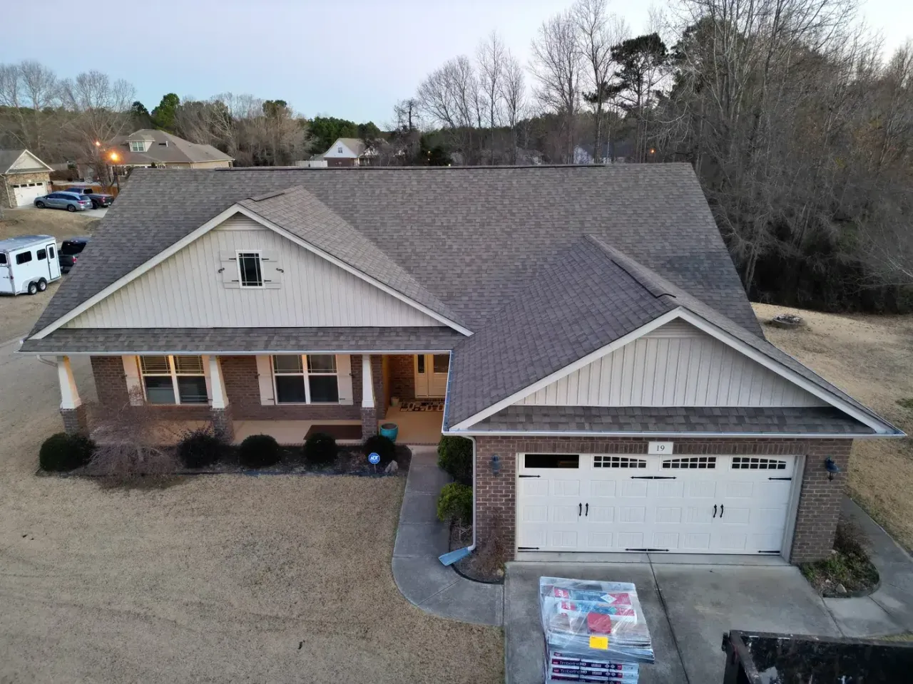 Roof on Lake Refugee Ct in Angier, NC before the roof replacement