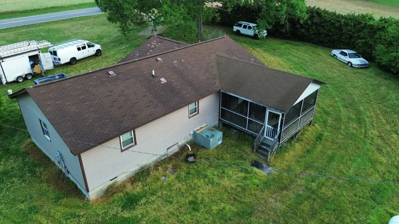 Roof on Lake Wheeler Rd in Fuquay-Varina, NC before the roof replacement