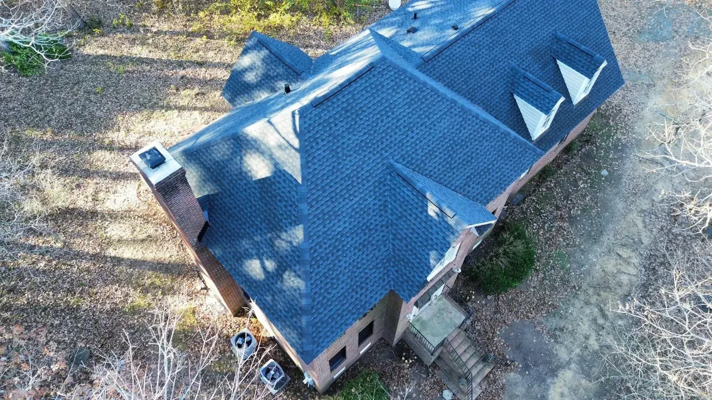 Completed On Tops Roofing project in Lakestone Estates in Pittsboro, NC with new GAF Timberline Ultra HDZ Charcoal architectural shingles