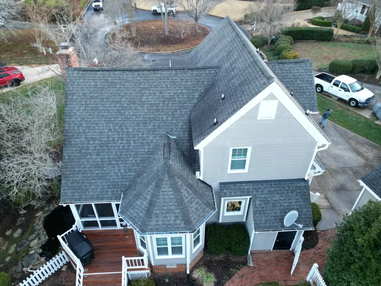 Roof on Lanercost Ct in Garner, NC before the roof replacement