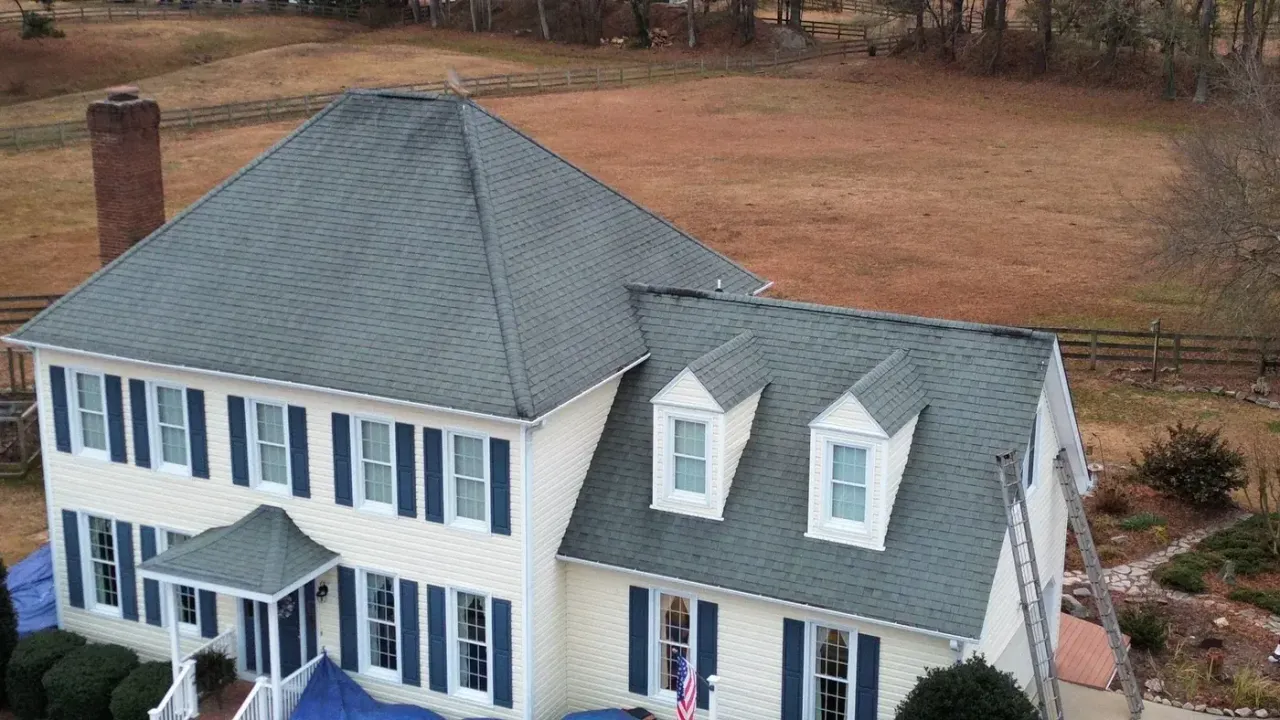 Roof on Larimer Ct in Fuquay-Varina, NC before the roof replacement