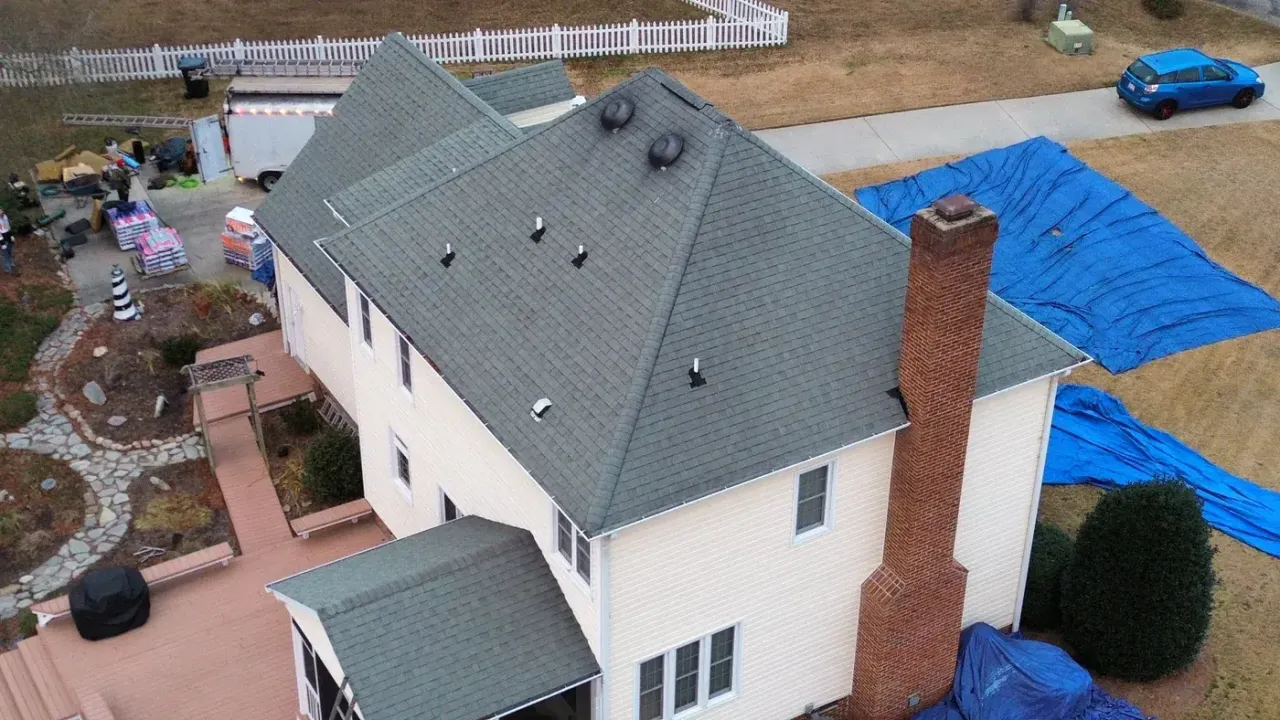 Roof replacement on Larimer Ct in Fuquay-Varina, NC, photo 2 of 8