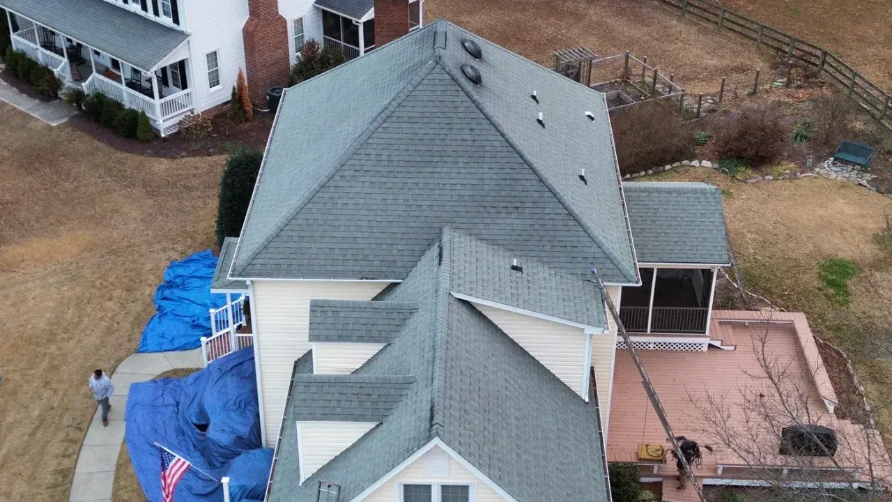 Roof replacement on Larimer Ct in Fuquay-Varina, NC, photo 3 of 8