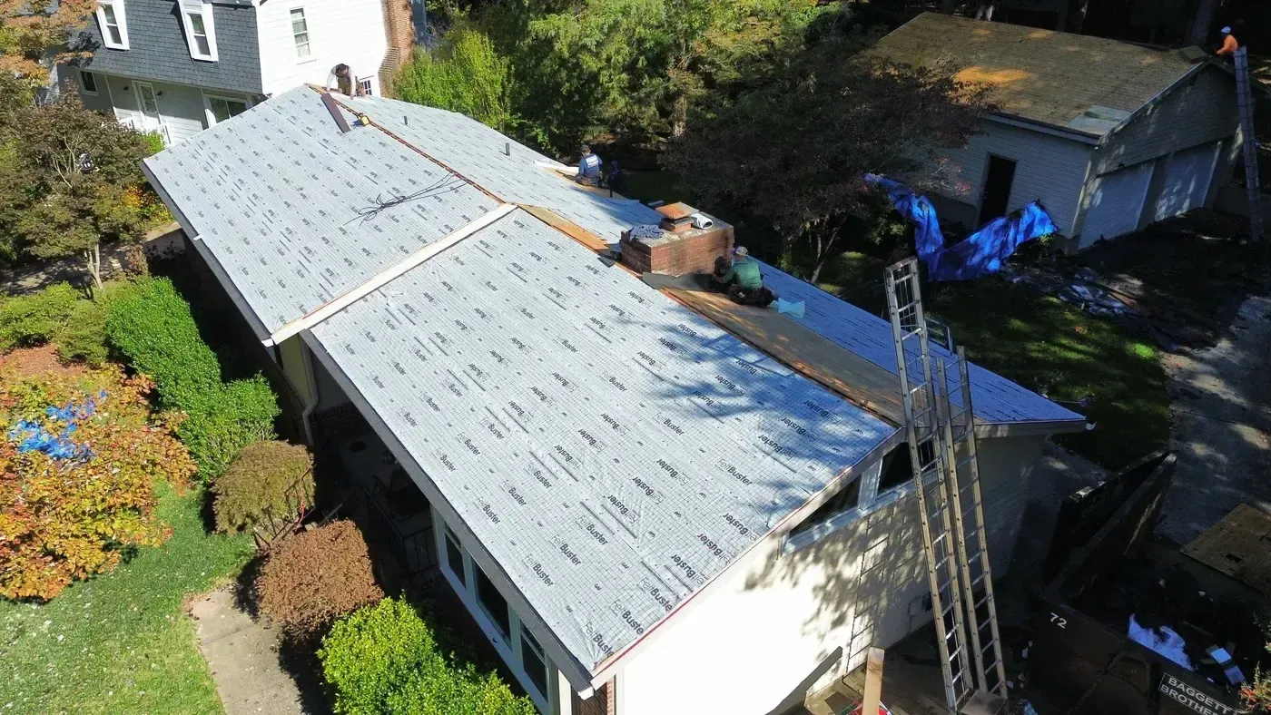 Completed roof replacement on a Cary home on Larkhall Ct