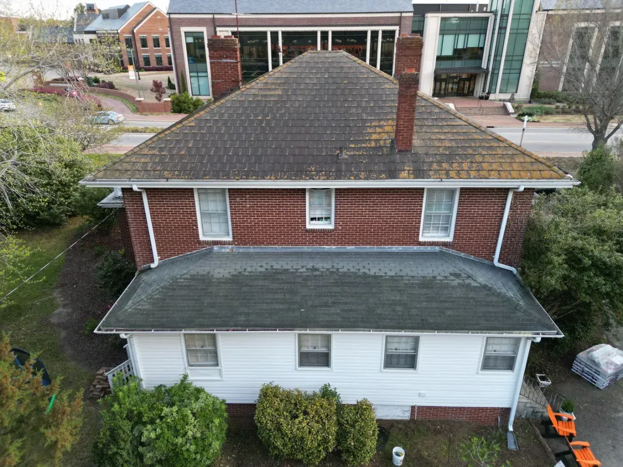 Roof on Leslie Campbell Ave in Lillington, NC before the roof replacement