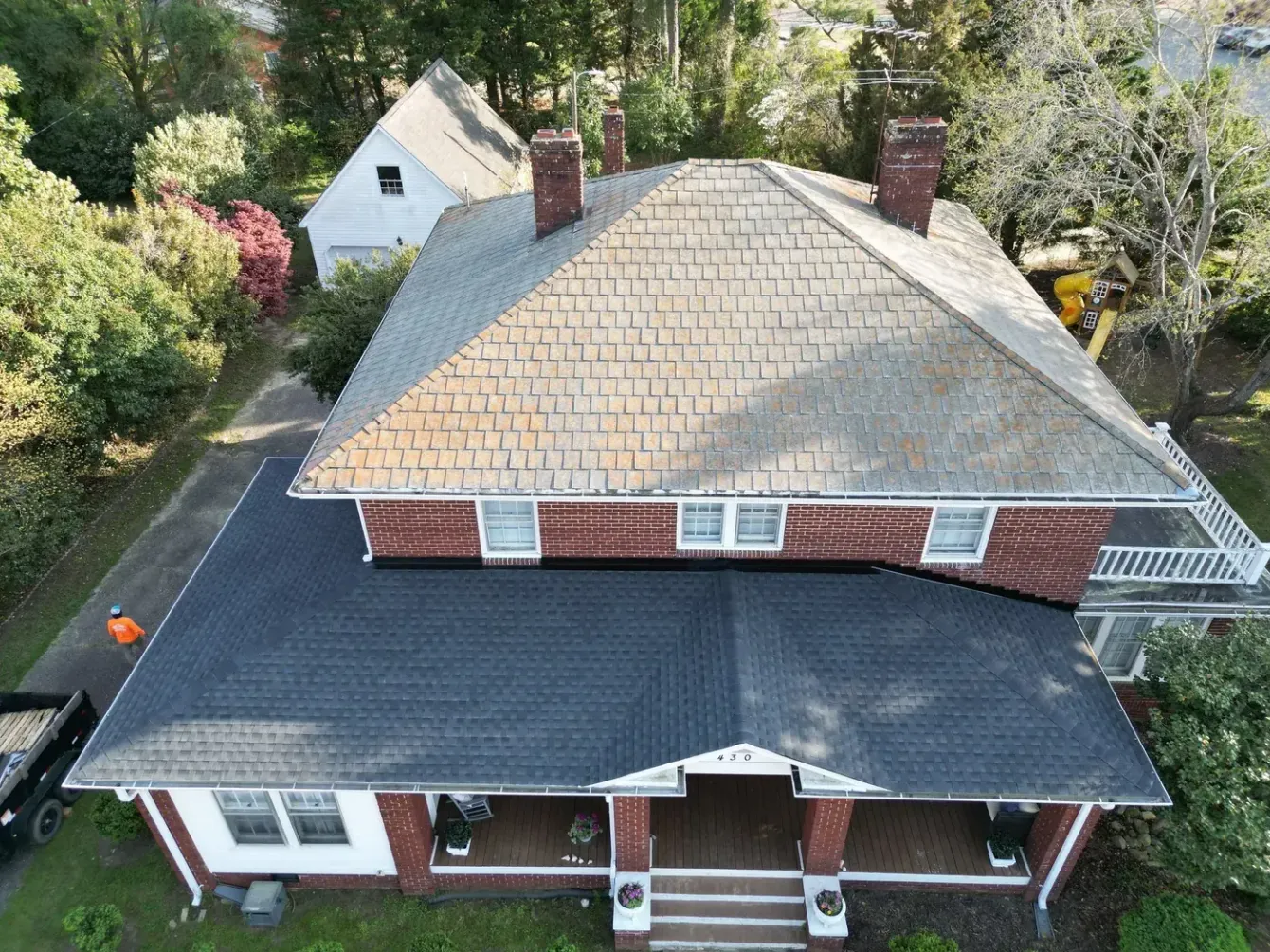 Completed GAF Timberline HDZ Charcoal roof replacement at Leslie Campbell Ave, Lillington NC