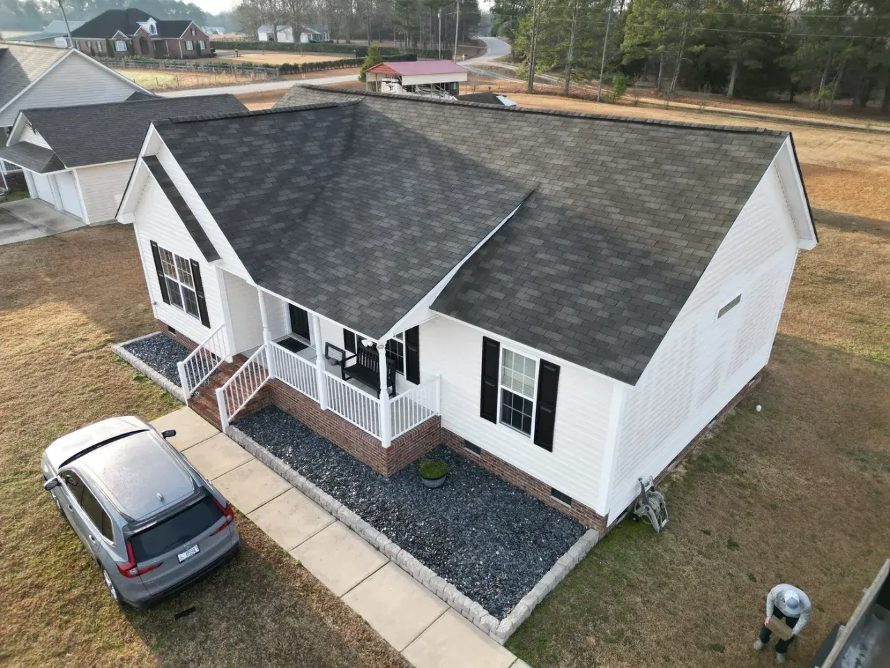 Roof on Letcher Ln in Lillington, NC before the roof replacement