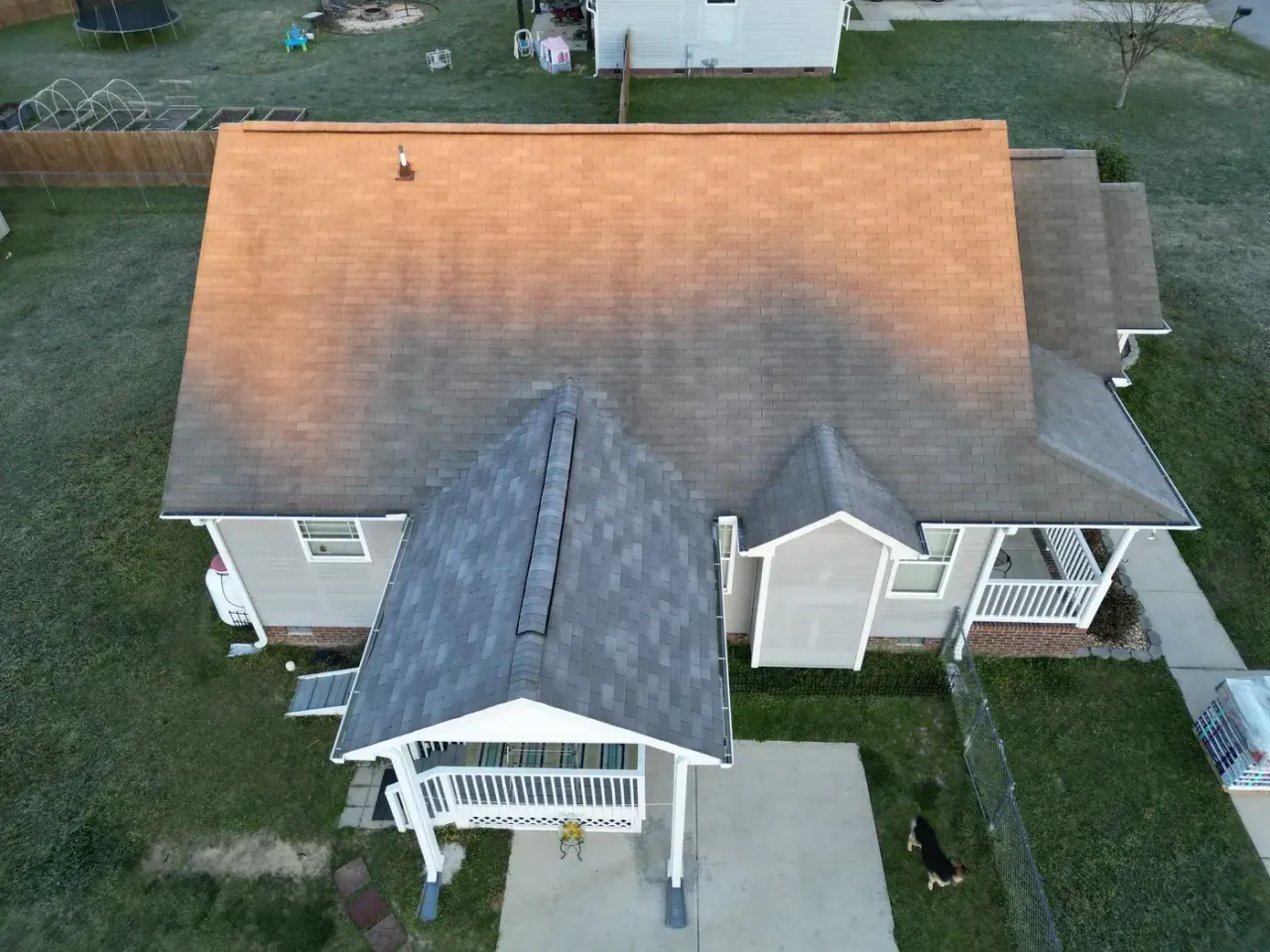 Roof on Letcher Ln in Lillington, NC before the roof replacement