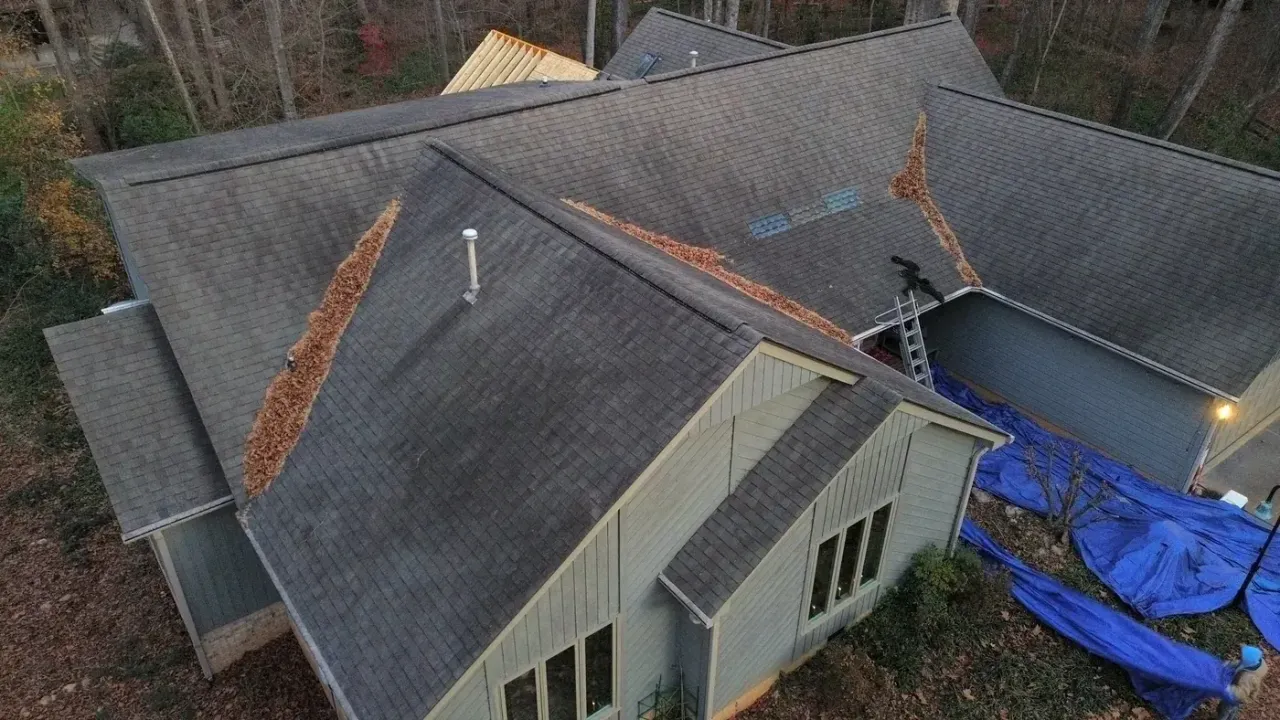 Roof on Lochwood Dr in Cary, NC before the roof replacement