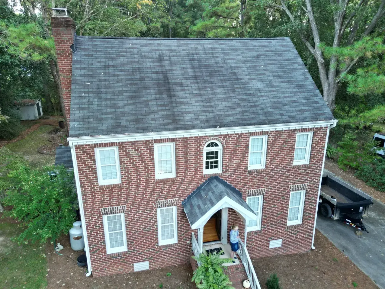 Roof on Lorena Lynn Ct in Fuquay-Varina, NC before the roof replacement