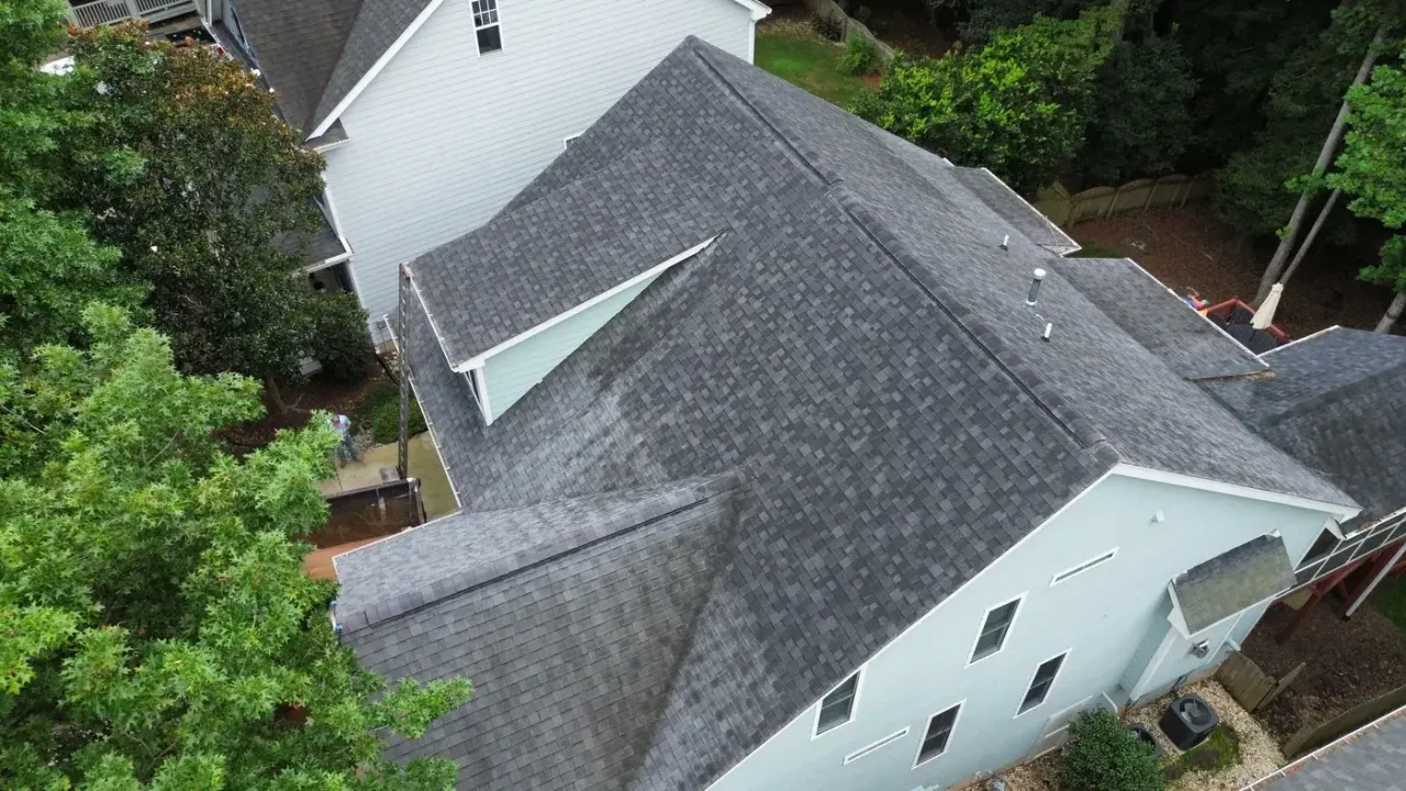 Roof replacement on Marsh Landing Dr in Holly Springs, NC, photo 2 of 8
