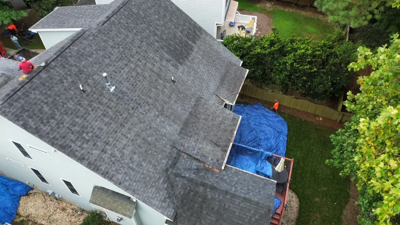 Roof replacement on Marsh Landing Dr in Holly Springs, NC, photo 3 of 8