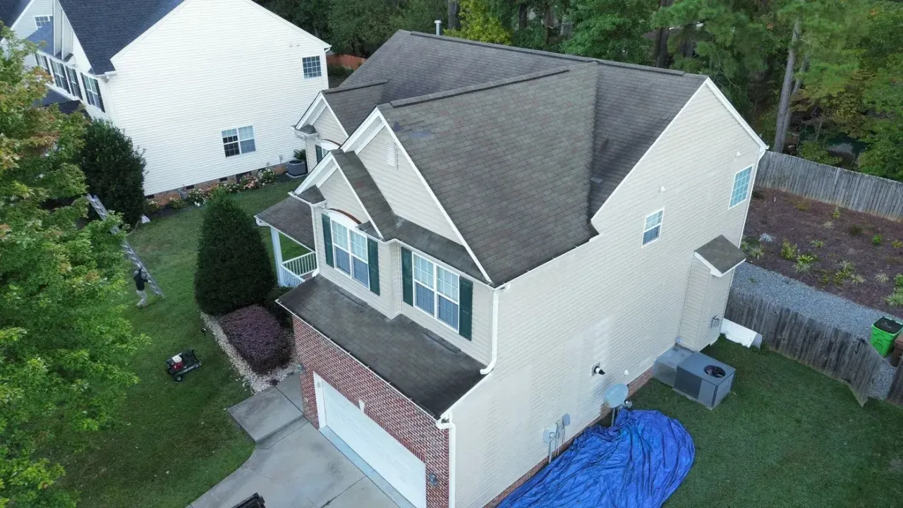 Roof replacement on McKenzie Meadow Ln in Apex, NC, photo 1 of 10
