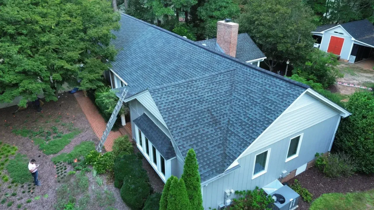 Roof on Mountainbrook Rd in Apex, NC before the roof replacement
