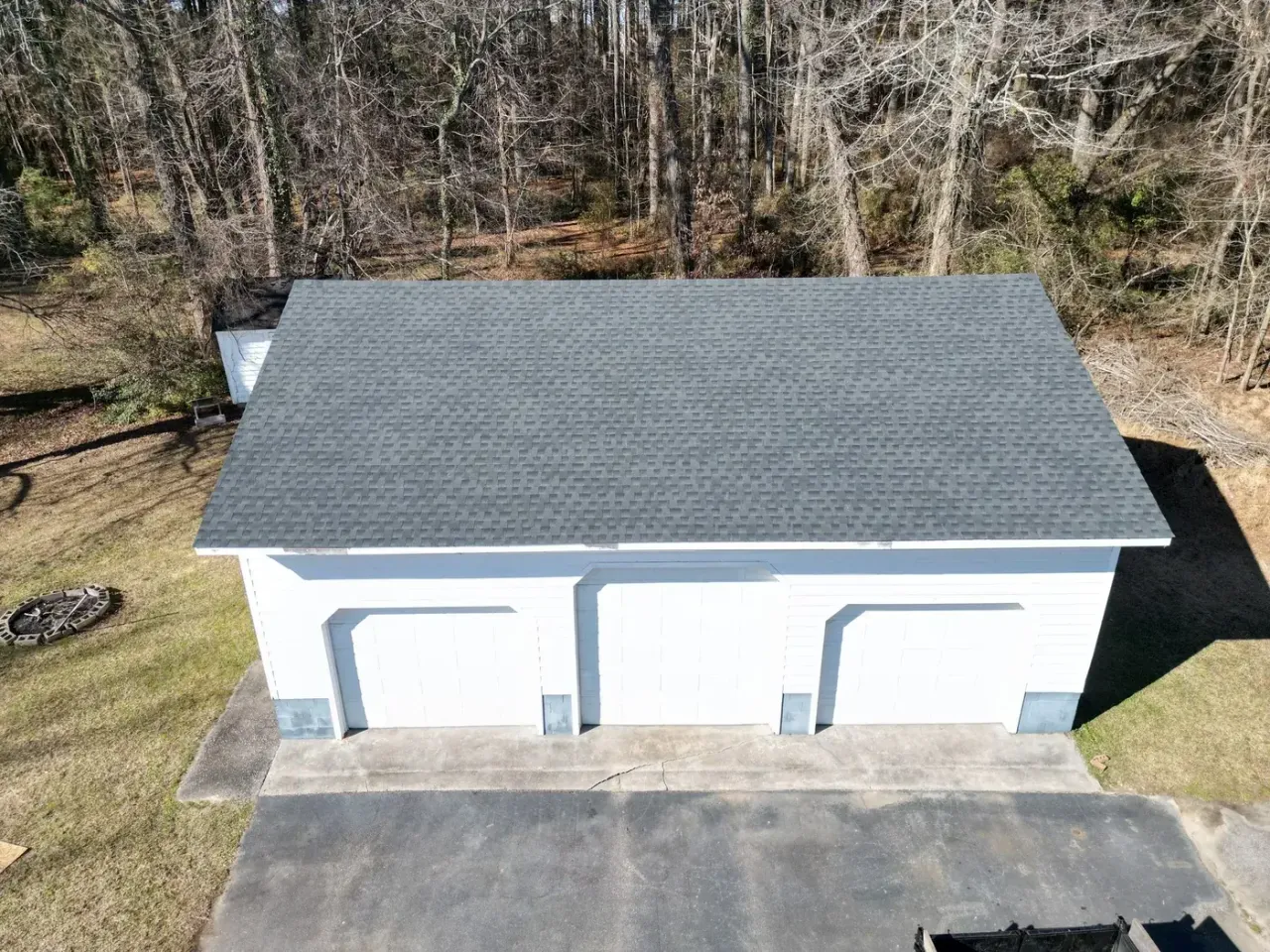 Completed roof replacement with Charcoal GAF Timberline HDZ shingles on NC 210 Hwy in Lillington, NC