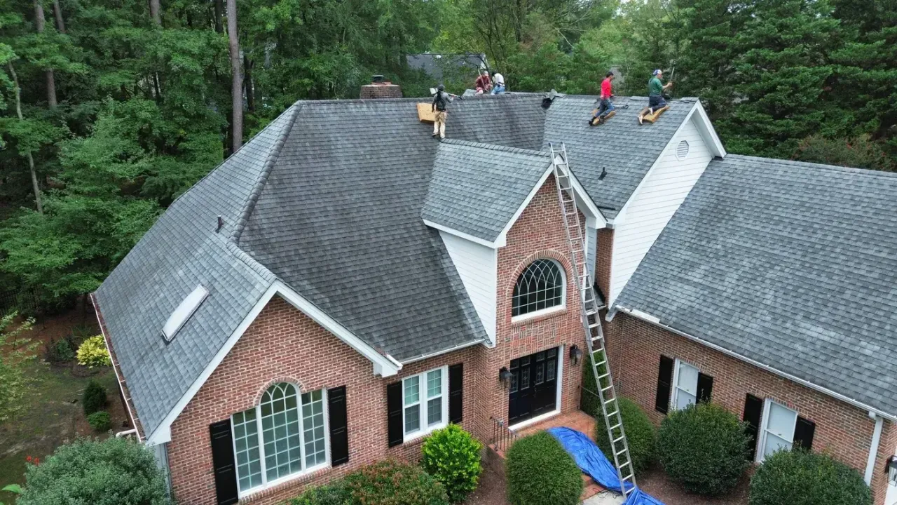Roof on Northstar Ct in Cary, NC before the roof replacement