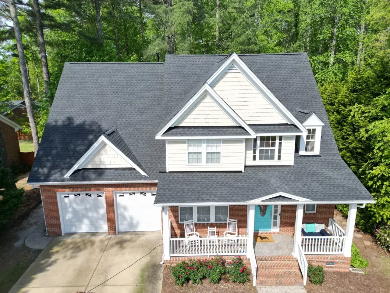 Roof on Old Regent Dr in Fuquay-Varina, NC after the roof replacement