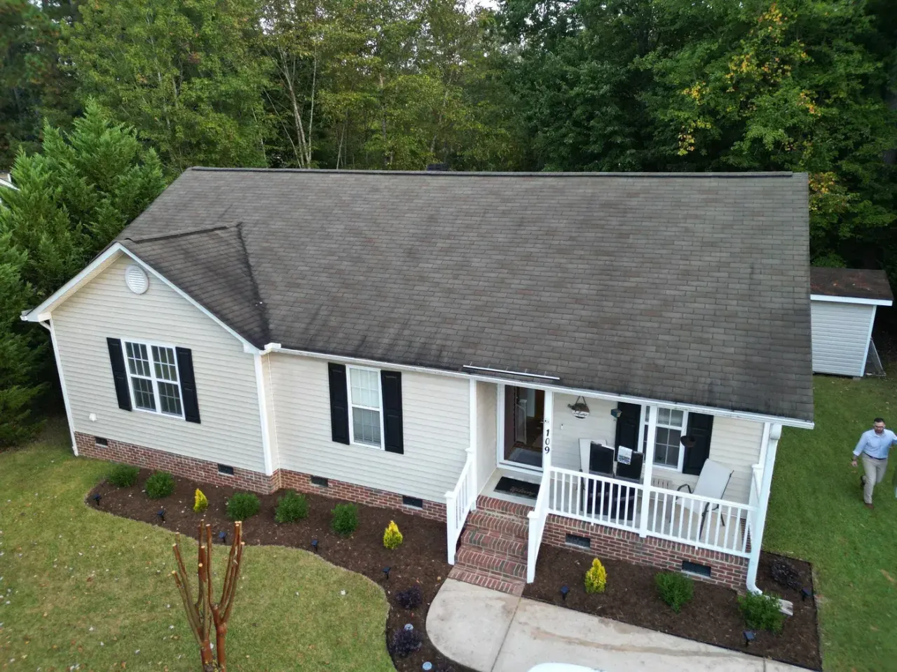 Roof on Quiet Refuge Ln in Garner, NC before the roof replacement
