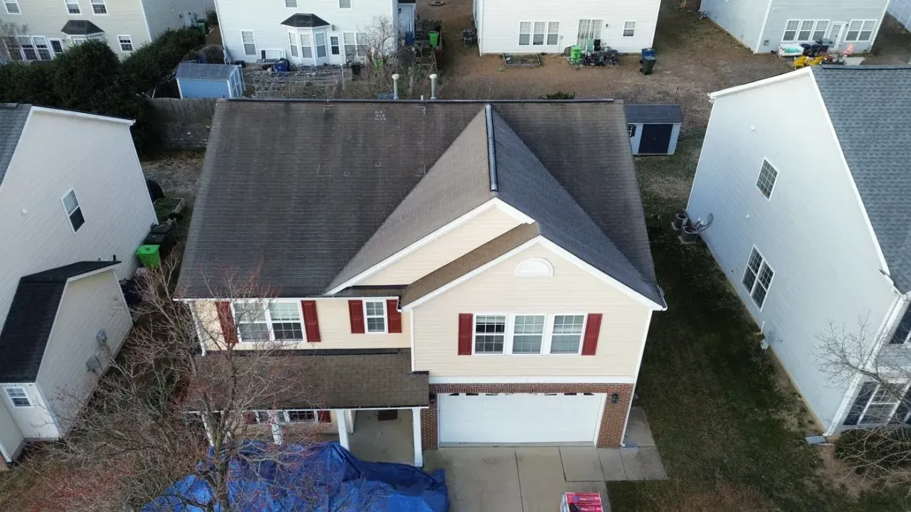 Roof replacement on Roaring Rapids Road in Raleigh, NC, photo 1 of 9