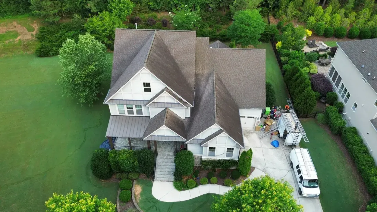 Roof on Roller Mill Ct in Raleigh, NC before the roof replacement