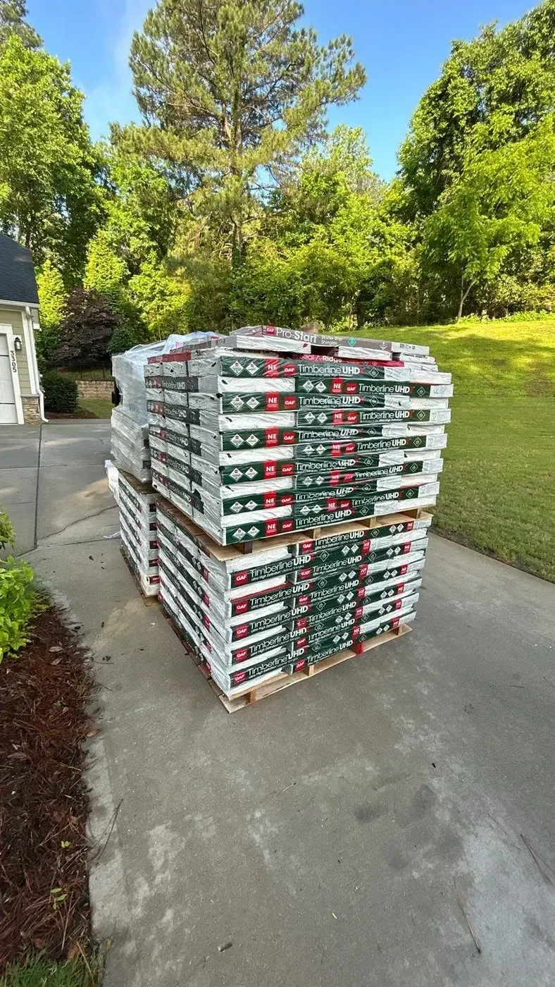 Roof replacement on Roller Mill Ct in Raleigh, NC, photo 1 of 9