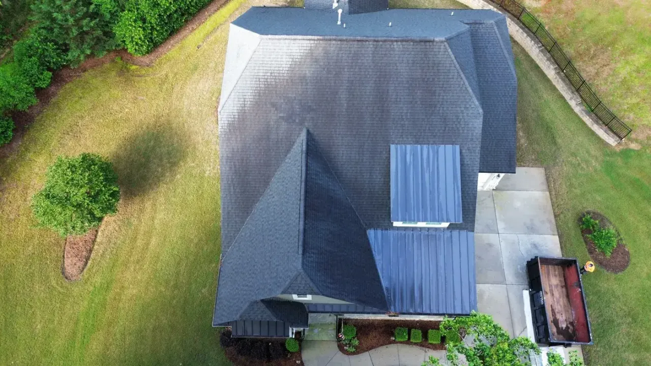 Roof on Roller Mill Ct in Raleigh, NC before the roof replacement