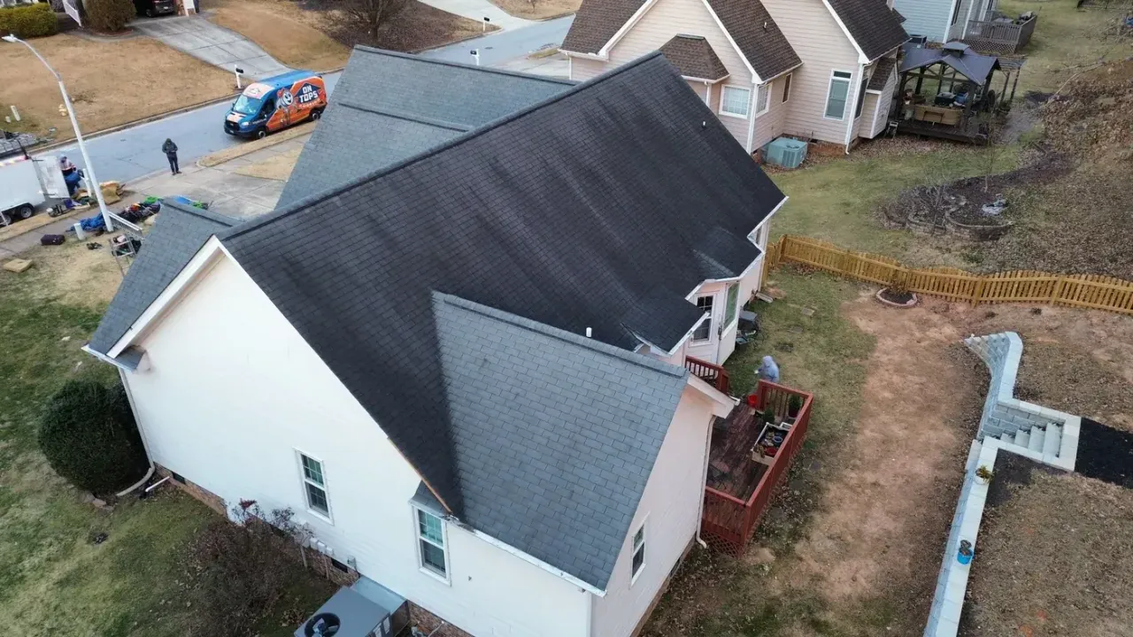 Roof replacement on Saranac Ridge Dr in Holly Springs, NC, photo 3 of 11