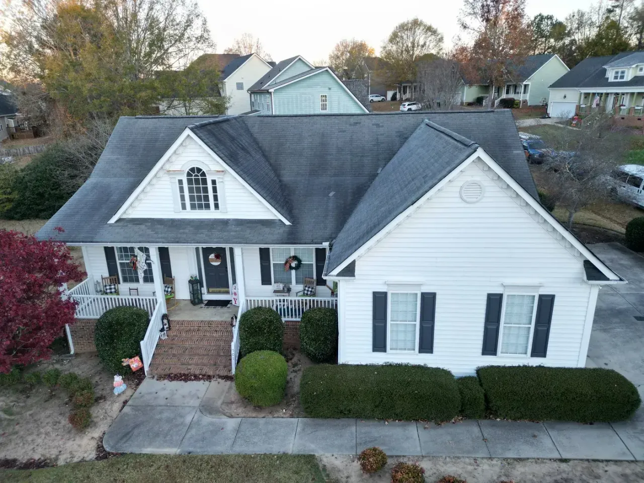 Roof on Sarazen Dr in Clayton, NC before the roof replacement