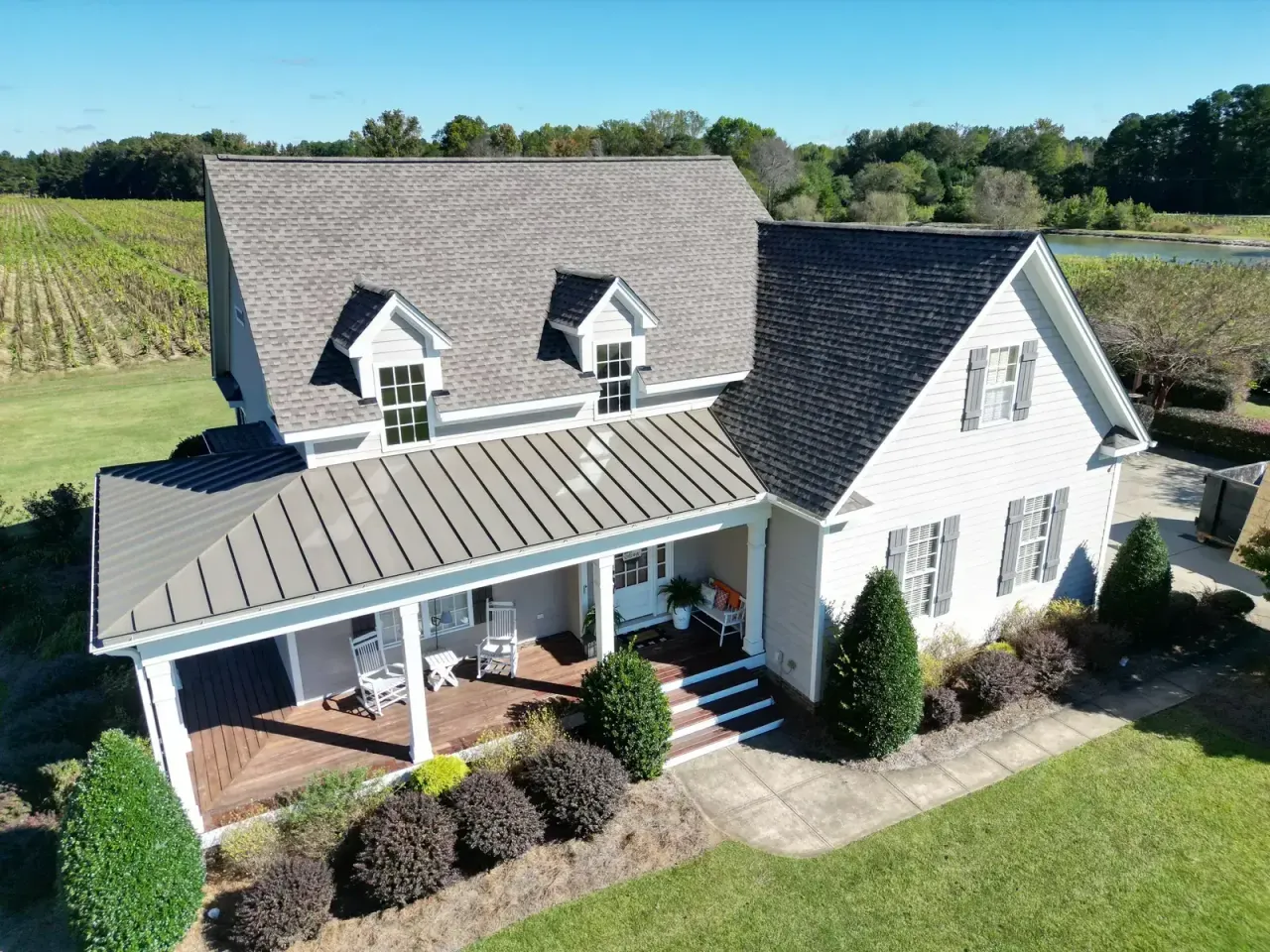 Roof on Scarborowood Dr in Holly Springs, NC after the roof replacement