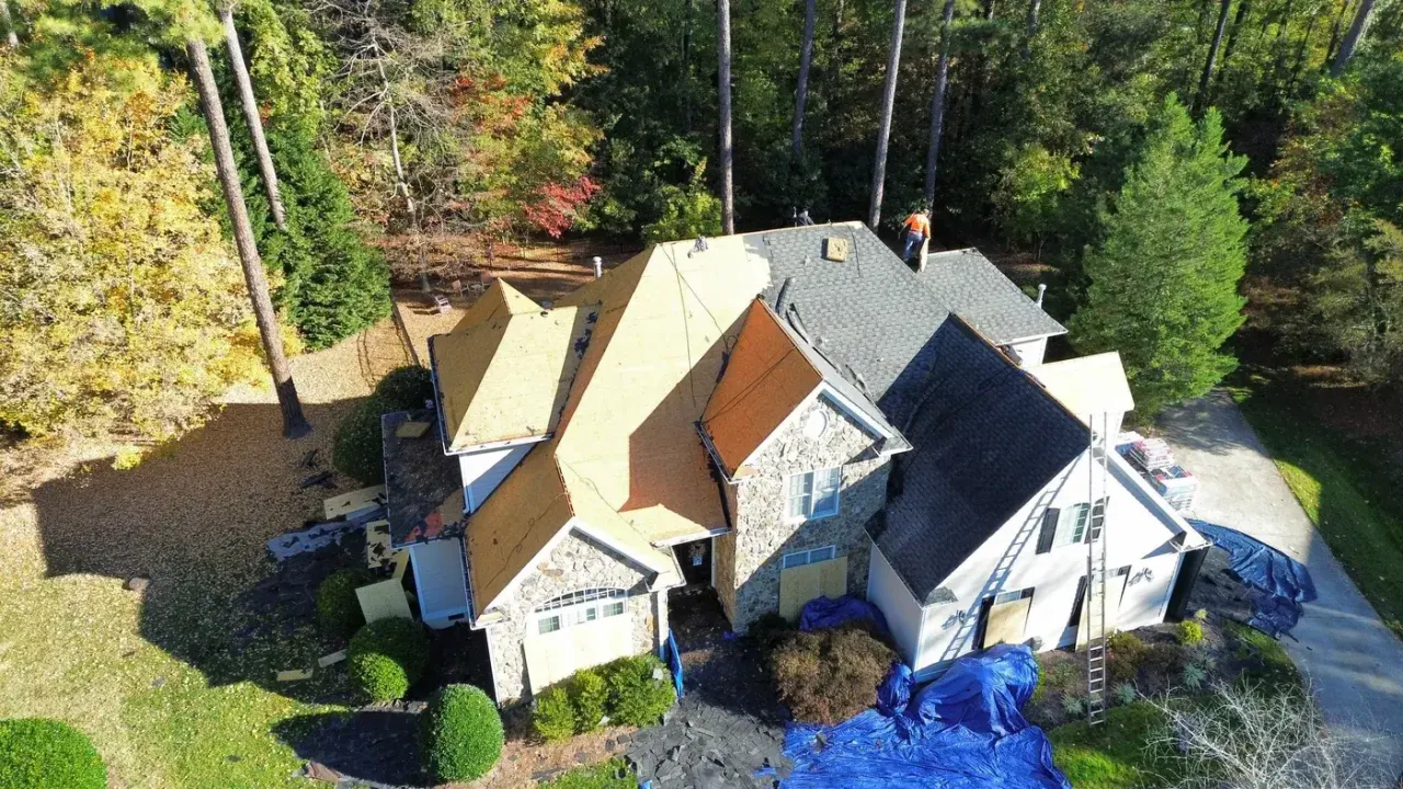 Roof replacement on Shadow Moss Pl in Durham, NC, photo 1 of 9