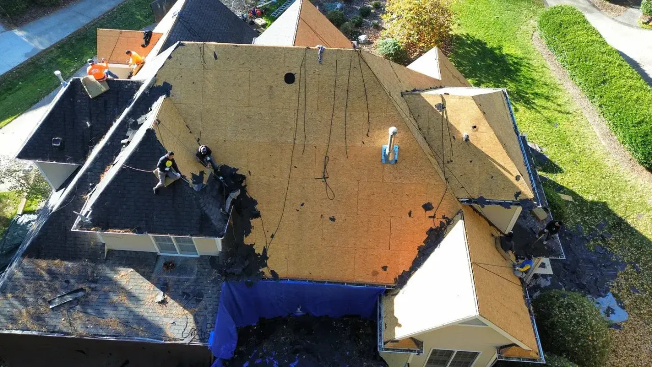 Roof replacement on Shadow Moss Pl in Durham, NC, photo 2 of 9