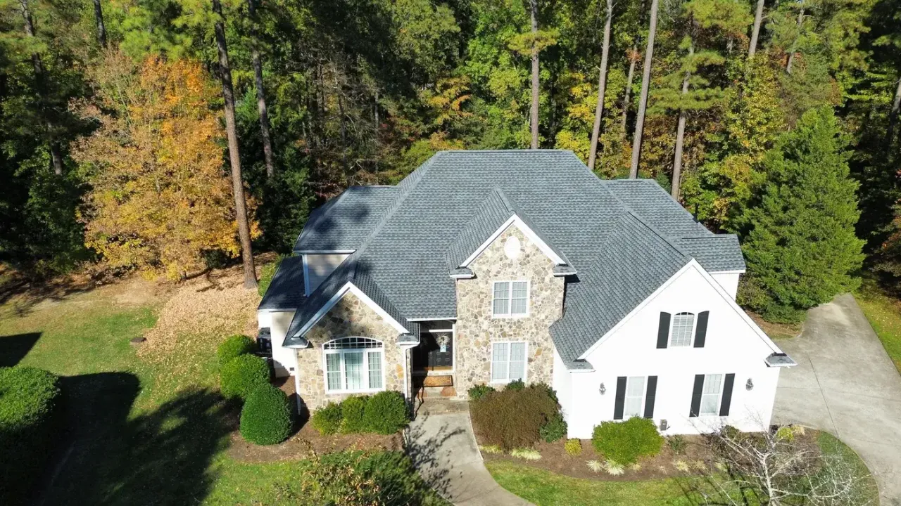 Roof on Shadow Moss Pl in Durham, NC after the roof replacement